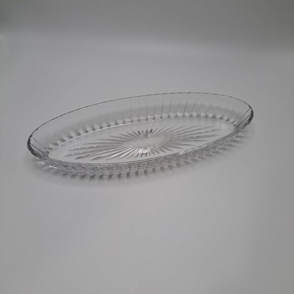 Heisey Glass Coarse Rib Clear Olive Celery Dish - Picture 1 of 9